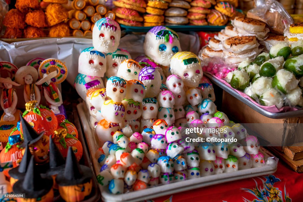 Day of the dead candies and traditional sweets