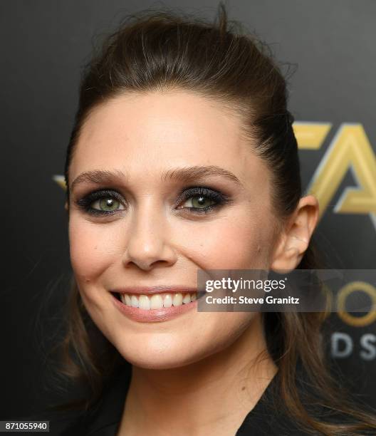 Elizabeth Olsen arrives at the 21st Annual Hollywood Film Awards at The Beverly Hilton Hotel on November 5, 2017 in Beverly Hills, California.