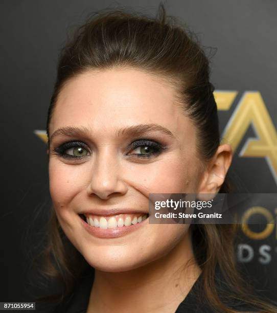 Elizabeth Olsen arrives at the 21st Annual Hollywood Film Awards at The Beverly Hilton Hotel on November 5, 2017 in Beverly Hills, California.