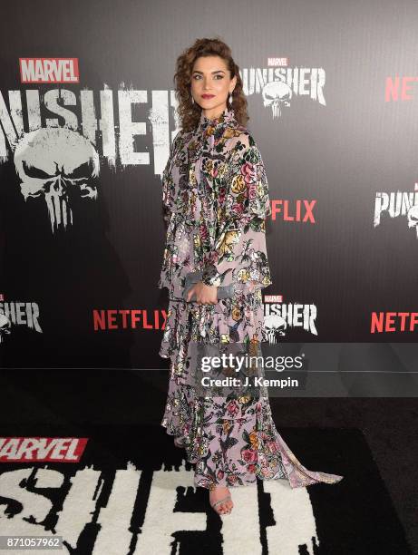 Actress Amber Rose Revah attends the "Marvel's The Punisher" New York Premiere on November 6, 2017 in New York City.