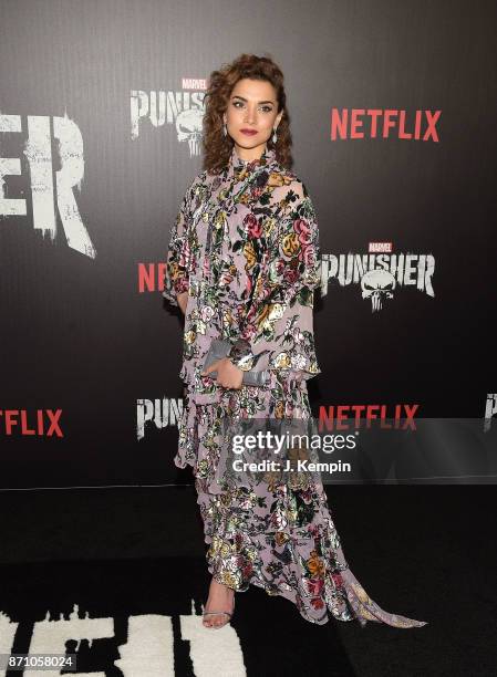 Actress Amber Rose Revah attends the "Marvel's The Punisher" New York Premiere on November 6, 2017 in New York City.