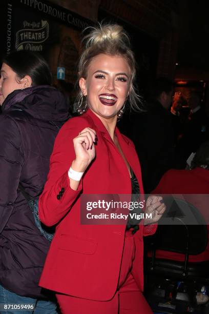 Lucy Fallon, winner of the award for Best Actress, attends the Inside Soap Awards held at The Hippodrome on November 6, 2017 in London, England.