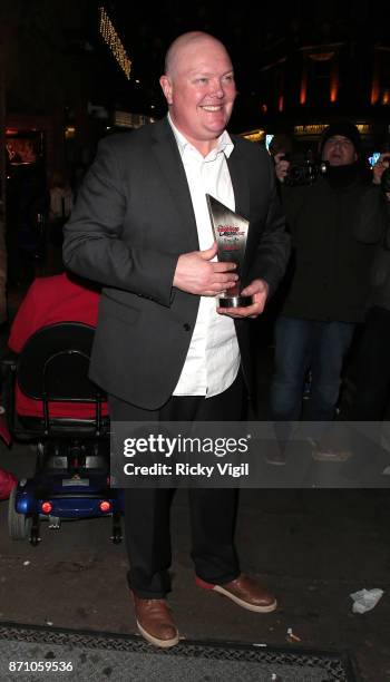 Dominic Brunt attends the Inside Soap Awards held at The Hippodrome on November 6, 2017 in London, England.