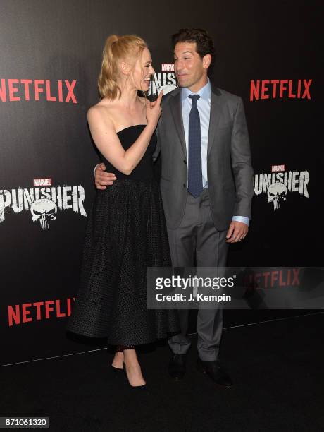Actress Deborah Ann Woll and actor Jon Bernthal attend the "Marvel's The Punisher" New York Premiere on November 6, 2017 in New York City.