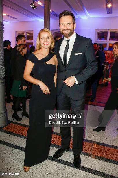 German presenter Astrid Frohloff and German presenter Ingo Nommsen during the VDZ Publishers' Night at Deutsche Telekom's representative office on...