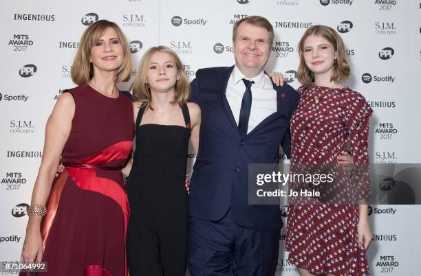 Julia Stringer, Rob Stringer and Family attending the 26th annual Music Industry Trust Awards held at The Grosvenor House Hotel on November 6, 2017...