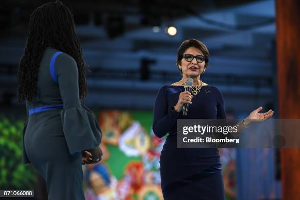 Sylvia Acevedo, chief executive officer of Girl Scouts of the USA speaks during the DreamForce Conference in San Francisco, California, U.S., on...