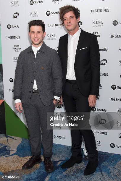 Dan Rothman and Dominic 'Dot' Major attending the 26th annual Music Industry Trust Awards held at The Grosvenor House Hotel on November 6, 2017 in...