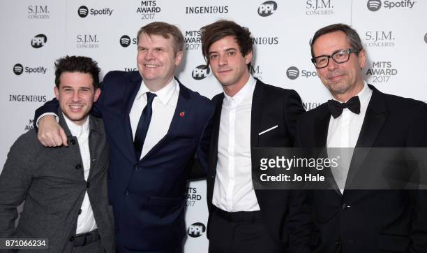 Dan Rothman, Rob Stringer, Dominic 'Dot' Major and Nick Heyward attending the 26th annual Music Industry Trust Awards held at The Grosvenor House...