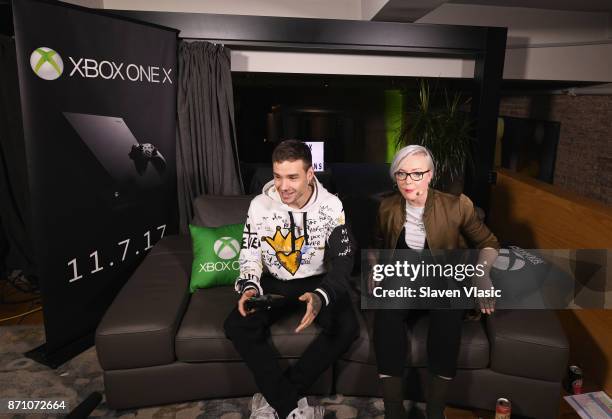 Liam Payne and Kate Yeager attend as Liam Payne, Chloe Grace Moretz, Brooklyn Beckham and Caleb McLaughlin Host Xbox One x VIP Event & Xbox Live...