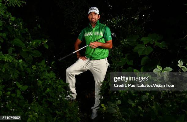 Jbe Kruger of South Africa poses for a photo during practice for the Resorts World Manila Masters at Manila Southwoods Golf and Country Club on...