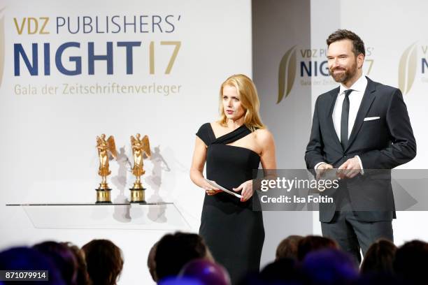 German presenter Astrid Frohloff and German presenter Ingo Nommsen during the VDZ Publishers' Night at Deutsche Telekom's representative office on...