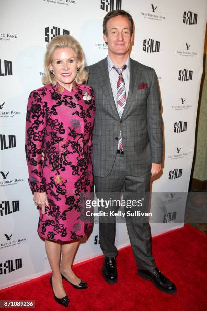 Diane B. "Dede" Wilsey and son Todd Traina pose for photos on the red carpet for "Darkest Hour" at the Castro Theatre on November 6, 2017 in San...