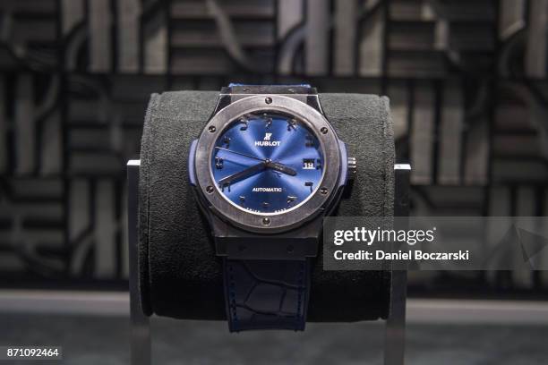 Classic Fusion Limited Edition Alef bet is on display as Hublot celebrates the new timepiece with Geneva Seal on November 6, 2017 in Chicago,...