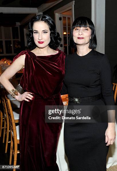 Dita Von Teese and Rose Apodaca attend Roland Mouret's The Dinner of