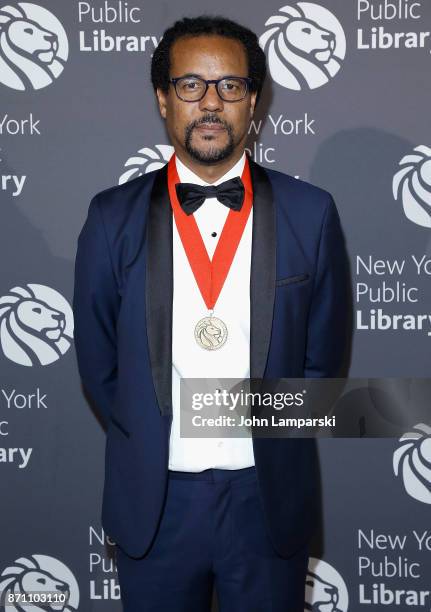 Colson Whitehead attends the New York Public Library 2017 Library Lions Gala at the New York Public Library at the Stephen A. Schwarzman Building on...