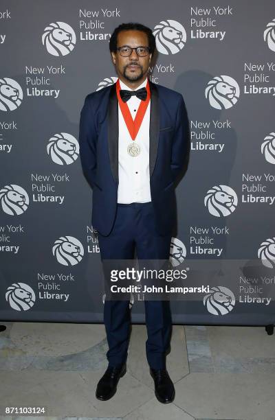 Colson Whitehead attends the New York Public Library 2017 Library Lions Gala at the New York Public Library at the Stephen A. Schwarzman Building on...