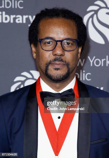 Colson Whitehead attends the New York Public Library 2017 Library Lions Gala at the New York Public Library at the Stephen A. Schwarzman Building on...