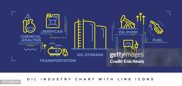 Modern Flat Line Design Concept of Oil Industry Modern Flat Line Design Concept of Oil Industry
