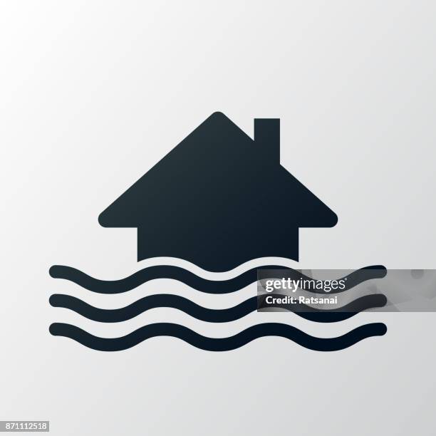 flut-haus - überschwemmung stock-grafiken, -clipart, -cartoons und -symbole