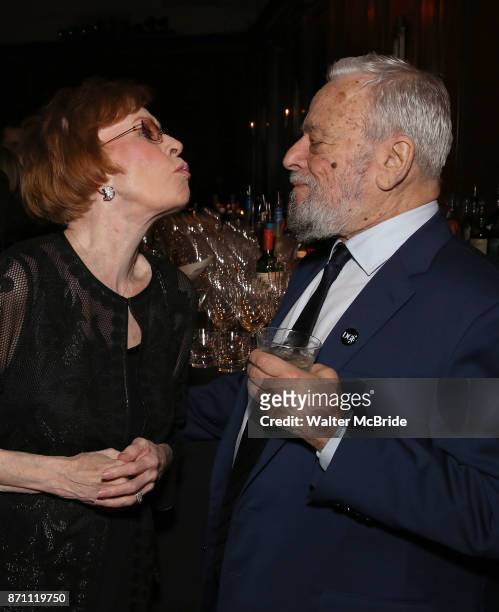 Carol Burnett and Stephen Sondheim attend the 2017 Dramatists Guild Foundation Gala reception at Gotham Hall on November 6, 2017 in New York City.