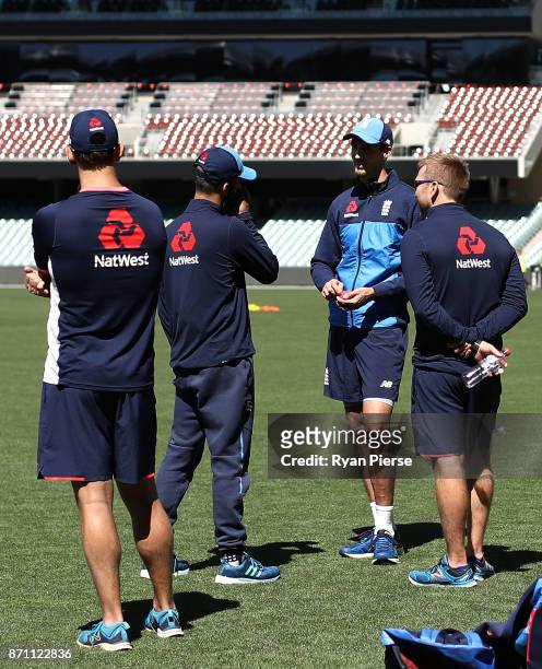 Steve Finn of England looks on during an England Ashes series nets session at Adelaide Oval on November 7, 2017 in Adelaide, Australia.