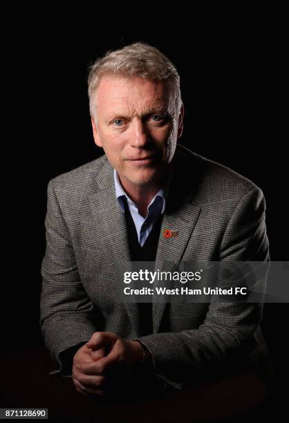 David Moyes poses for a portrait as he is unveiled as the new manager of West Ham United, on November 6, 2017 in London, England.