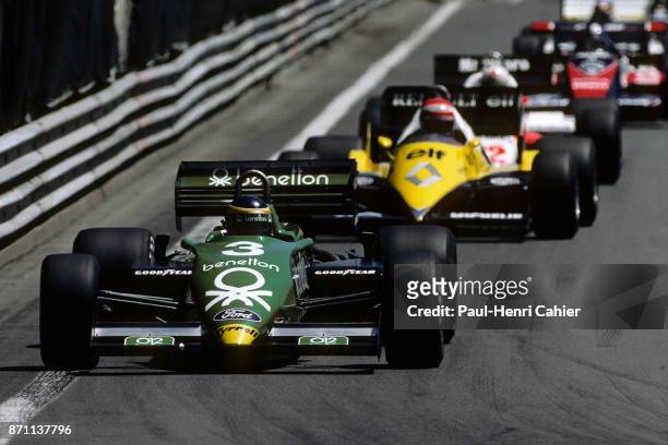 Michele Alboreto, Eddie Cheever, Tyrrell-Ford 011, Renault RE40, Grand Prix of Detroit, Detroit street circuit, 05 June 1983. Michele Alboreto...