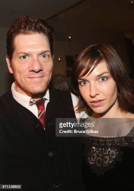 Adam Rapp and Hallie Newton pose at The 2nd Annual Space on Ryder Farm Gala at Metropolitan West on November 6, 2017 in New York City.