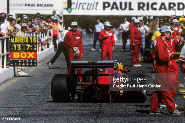Michele Alboreto, Ferrari F1/87/88C, Grand Prix of France, Circuit Paul Ricard, 03 July 1988.