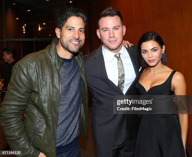 Adam Rodriguez, Channing Tatuma and Jenna Dewan Tatum attend the HBO "War Dog: A Soldier's Best Friend" premiere at DGA Theater on November 6, 2017...