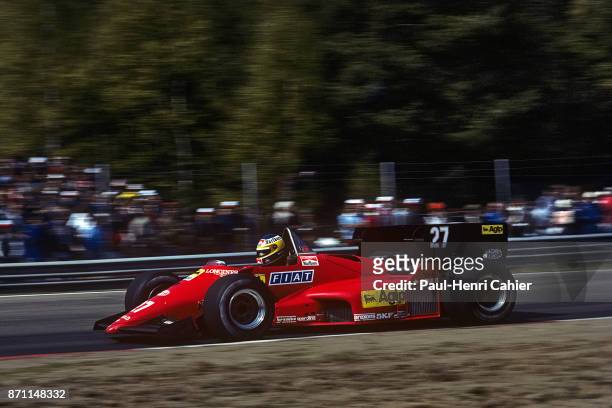 Michele Alboreto, Ferrari 126C4, Grand Prix of Belgium, Circuit Zolder, 29 April 1984. Michele Alboreto, victorious in the 1984 Grand Prix of Belgium...