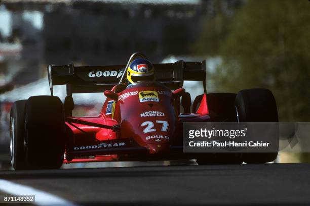 Michele Alboreto, Ferrari 126C4, Grand Prix of Belgium, Circuit Zolder, 29 April 1984. Michele Alboreto, victorious in the 1984 Grand Prix of Belgium...