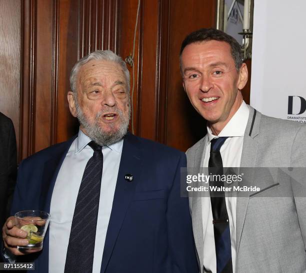 Stephen Sondheim and Andrew Lippa attend the 2017 Dramatists Guild Foundation Gala reception at Gotham Hall on November 6, 2017 in New York City.