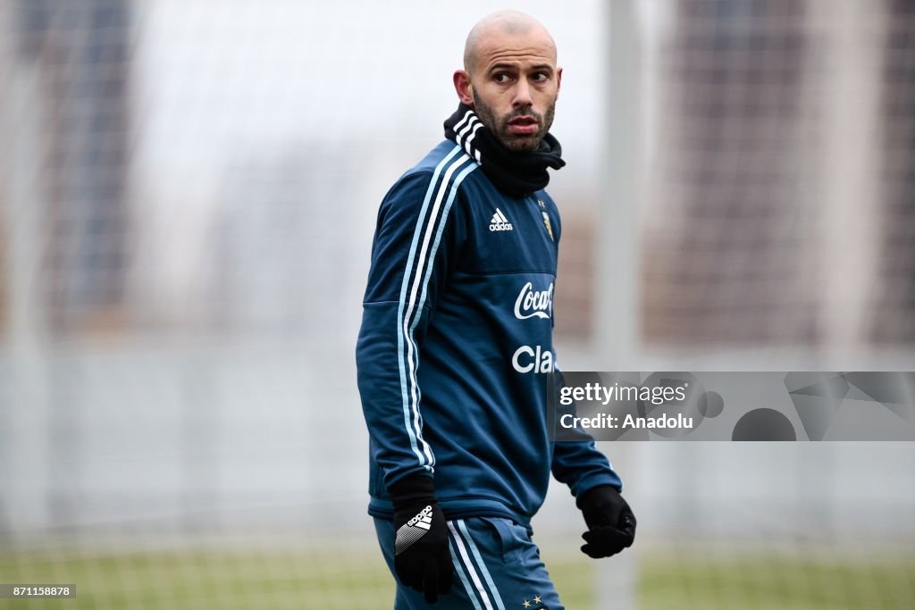 Training session of Argentina national football team