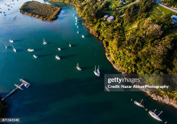 stillwater marina boat ramp, auckland, new zealand. - whangaparoa peninsula bildbanksfoton och bilder