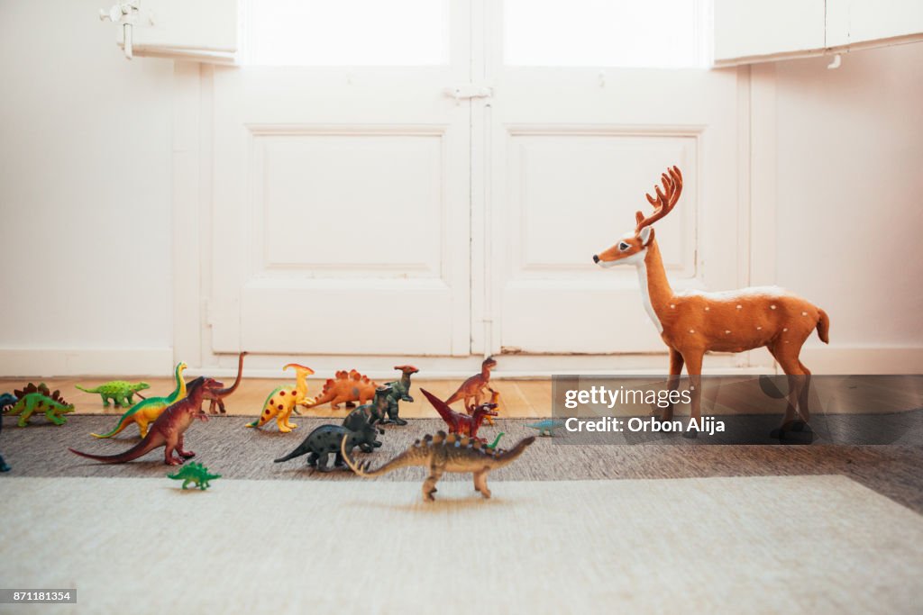 Dinosaurs and reindeer