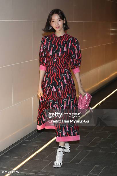 Yoona of South Korean girl group Girls' Generation attends the "VALENTINO" The VLTN Pop-Up Store Opening on November 7, 2017 in Seoul, South Korea.