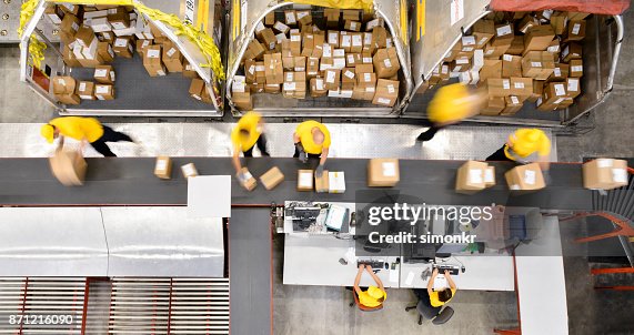 Boxes on conveyor belt Boxes on conveyor belt