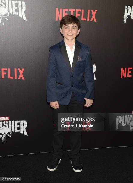 Actor Aidan Pierce Brennan attends the "Marvel's The Punisher" New York Premiere on November 6, 2017 in New York City.