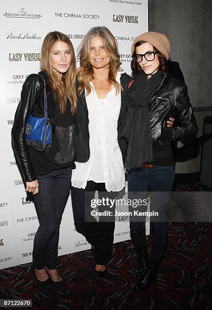 Actress Mariel Hemingway with daughters Dree Hemingway and Langley Hemingway at a screening of "Easy Virtue" hosted by The Cinema Society and The...