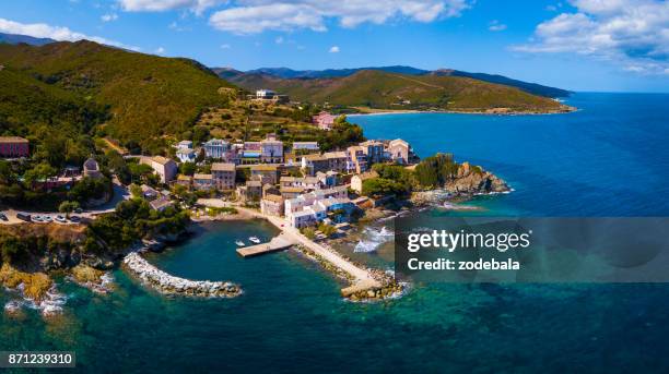 village in corsica, france - balagne stock pictures, royalty-free photos & images