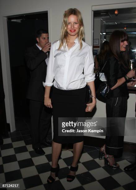 Karolina Kurkova attends an after party following a screening of "Easy Virtue" hosted by The Cinema Society and The Wall Street Journal with...