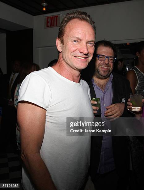 Sting attends an after party following a screening of "Easy Virtue" hosted by The Cinema Society and The Wall Street Journal with Jaeger-Lecoultre...