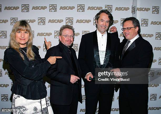 Director Catherine Hardwicke, ASCAP President Paul Williams, composer and honoree Carter Burwell and director Bill Condon pose at the 24th Annual...