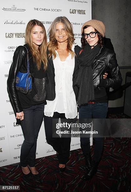 Actress Mariel Hemingway with daughters Dree Hemingway and Langley Hemingway at a screening of "Easy Virtue" hosted by The Cinema Society and The...