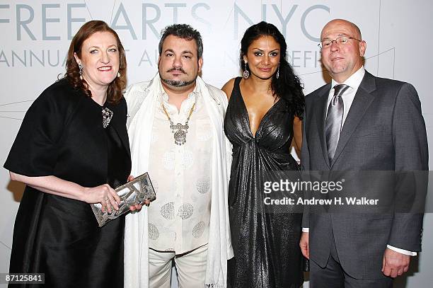 Harper's Bazaar Editor-in-Chief Glenda Bailey, Michael Shulman, Donna D'Cruz and Esquire Editor-in-Chief David Granger attend the 2009 Free Arts NYC...