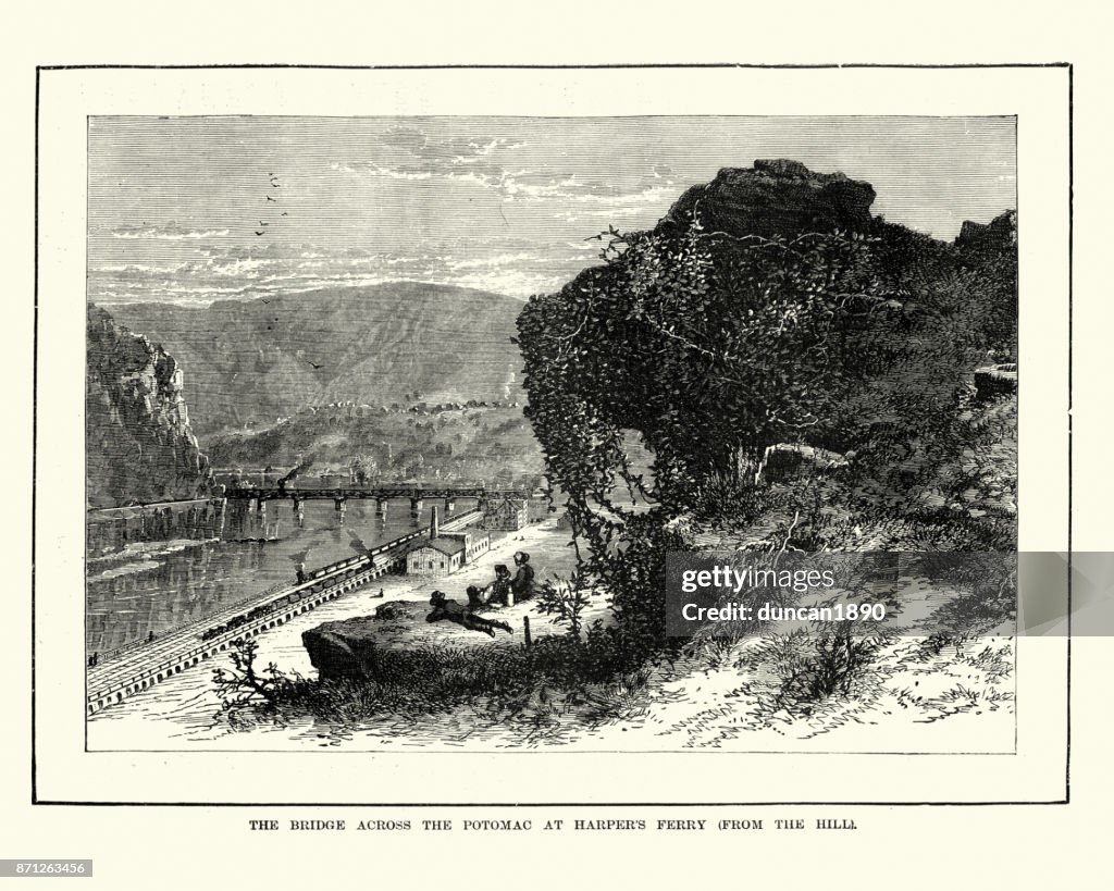 Bridge across the Potomac at Harper's Ferry, Maryland, 19th Century