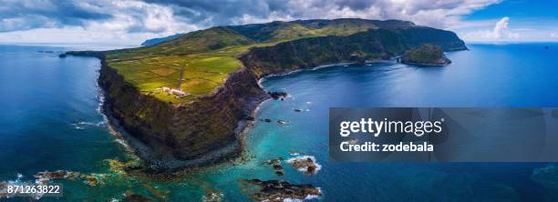 island of flores in the azores - azores stock pictures, royalty-free photos & images