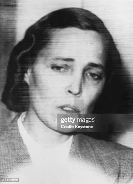 Yvonne Chevallier appears in the dock at the Reims Court of Assizes, charged with the murder of her husband Pierre Chevallier, Mayor of Orleans and a...